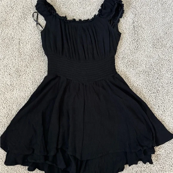 Forever 21 Black Ruffled Babydoll Romper Medium - Picture 5 of 5